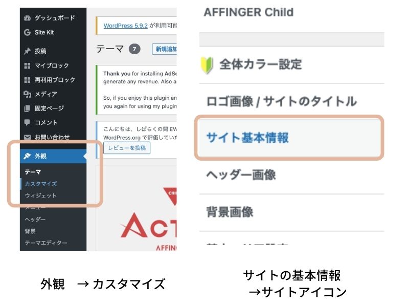 サイトアイコンの設定方法